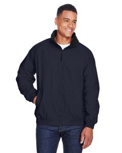 Harriton M740 - Fleece-Lined Nylon Jacket Navy/Black