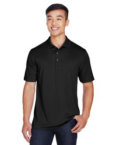 Harriton M345 - Men's Advantage IL Snap Placket Performance Polo Black