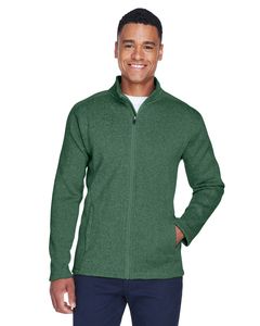 Devon & Jones DG793 - Men's Bristol Full-Zip Sweater Fleece Jacket Forest Heather