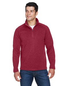 Devon & Jones DG792 - Men's Bristol Sweater Fleece Half-Zip Red Heather
