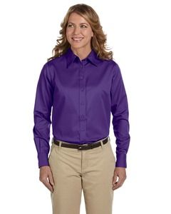 Harriton M500W - Ladies Easy Blend Long-Sleeve Twill Shirt with Stain-Release Team Purple