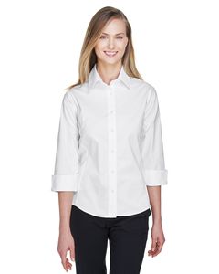 Devon & Jones DP625W - Ladies Three-Quarter Sleeve Stretch Poplin Blouse White