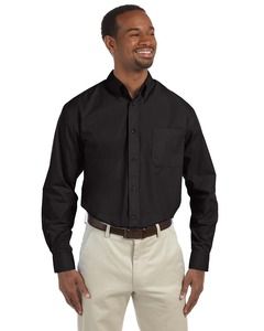 Harriton M510 - Men's 3.1 oz. Essential Poplin Black