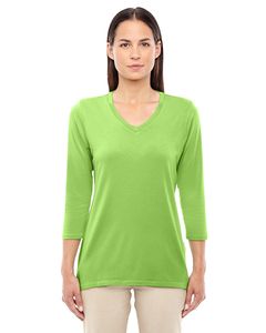 Devon & Jones DP184W - Ladies Perfect Fit Bracelet Length V-Neck Top Lime