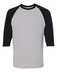 Gildan 5700 - Heavy Cotton Three-Quarter Raglan Sleeve T-Shirt Sport Grey/ Black