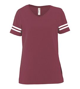 LAT 3537 - Ladies' Vintage Football T-Shirt Vintage Burgundy