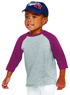 Rabbit Skins 3330 - Toddler Fine Jersey Three-Quarter Sleeve Baseball T-Shirt