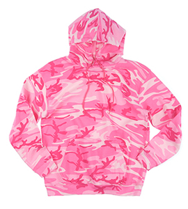 Code Five 3969 - Adult Camouflage Hooded Pullover Sweatshirt Pink Woodland