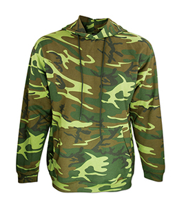 Code Five 3969 - Adult Camouflage Hooded Pullover Sweatshirt Green Woodland