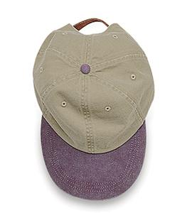 Adams LP102 - Optimum Khaki Crown Pigment Dyed Twill Cap Khaki/ Purple