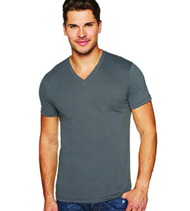 Next Level NL6440 - Men's Premium Fitted Sueded V-Neck Tee Heavy Metal