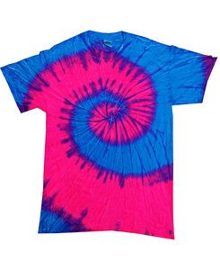 Colortone T1001Y - Multi Color Tie Dye Youth Tee Flo Blue & Pink