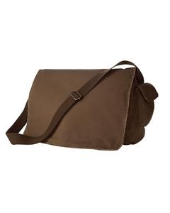 Authentic Pigment 1908 - 14 oz. Pigment-Dyed Raw-Edge Messenger Bag Java