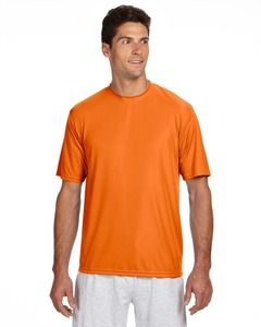 A4 N3142 - Men's Shorts Sleeve Cooling Performance Crew Shirt Safety Orange