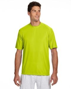 A4 N3142 - Men's Shorts Sleeve Cooling Performance Crew Shirt Safety Yellow