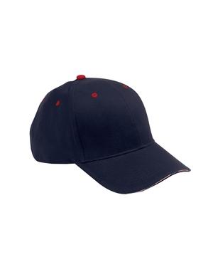 Adams PA102 - 6-Panel Mid-Profile Structured Stars & Stripes Sandwich Visor with USA Flag Label