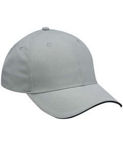 Adams PE102 - 6-Panel Mid-Profile Structured Moisture Management Cap Grey/Black