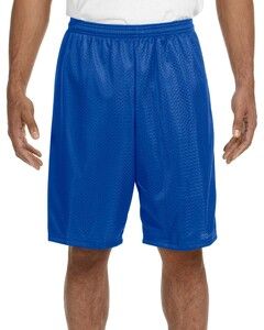 A4 N5296 - Lined 9" Inseam Tricot Mesh Shorts Royal blue