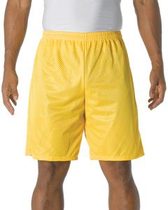 A4 N5296 - Lined 9" Inseam Tricot Mesh Shorts Gold