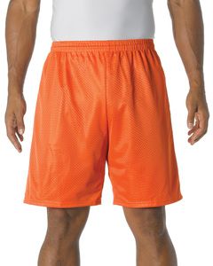 A4 N5296 - Lined 9" Inseam Tricot Mesh Shorts Athletic Orange