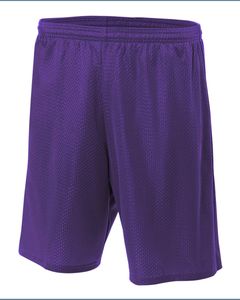 A4 N5296 - Lined 9" Inseam Tricot Mesh Shorts Purple