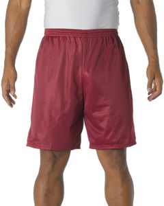 A4 N5296 - Lined 9" Inseam Tricot Mesh Shorts Cardinal