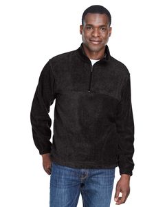 Harriton M980 - 8 oz. Quarter-Zip Fleece Pullover Black