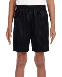 A4 NB5301 - Youth 6" Inseam Lined Tricot Mesh Shorts Black