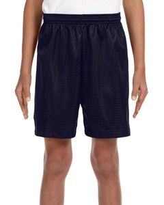 A4 NB5301 - Youth 6" Inseam Lined Tricot Mesh Shorts Navy