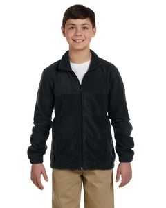 Harriton M990Y - Youth 8 oz. Full-Zip Fleece Black