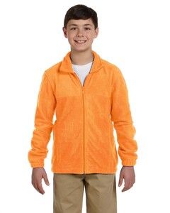 Harriton M990Y - Youth 8 oz. Full-Zip Fleece Safety Orange