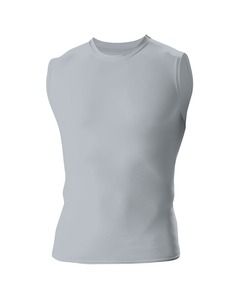 A4 N2306 - Men's Compression Muscle Shirt Silver