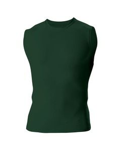 A4 N2306 - Men's Compression Muscle Shirt Forest Green
