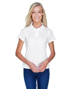 Harriton M315W - Ladies 4 oz. Polytech Polo White