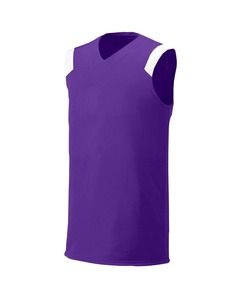 A4 N2340 - Adult Moisture Management V Neck Muscle Shirt Purple/White