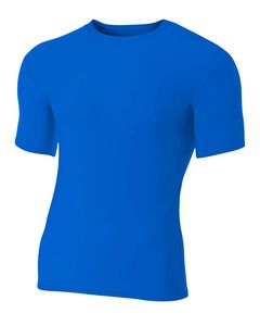 A4 N3130 - Shorts Sleeve Compression Crew Shirt Royal blue