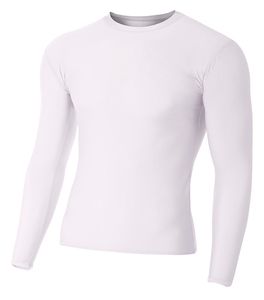 A4 N3133 - Long Sleeve Compression Crew Shirt White