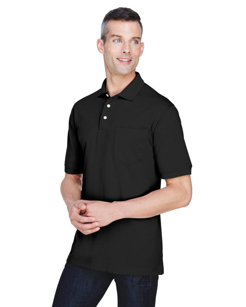 Harriton M265P - 5.6 oz. Easy Blend Polo 
with Pocket