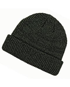 Big Accessories BA524 - Ribbed Marled Beanie Olive/Black