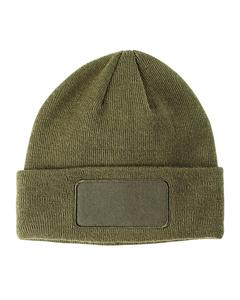 Big Accessories BA527 - Patch Beanie Olive Green