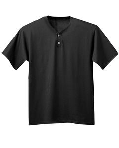 A4 NB3143 - Youth Tek 2-Button Henley Jersey Black