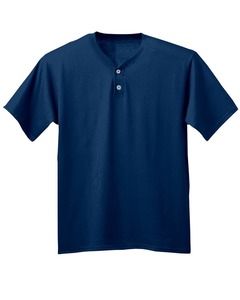 A4 NB3143 - Youth Tek 2-Button Henley Jersey Navy