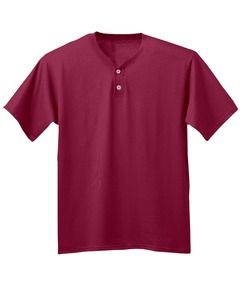 A4 NB3143 - Youth Tek 2-Button Henley Jersey Cardinal