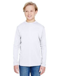 A4 NB3165 - Youth Long Sleeve Cooling Performance Crew Shirt White