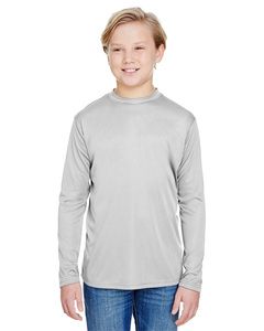 A4 NB3165 - Youth Long Sleeve Cooling Performance Crew Shirt Silver