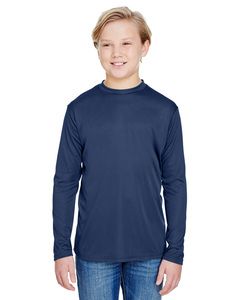 A4 NB3165 - Youth Long Sleeve Cooling Performance Crew Shirt Navy