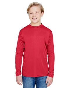 A4 NB3165 - Youth Long Sleeve Cooling Performance Crew Shirt Scarlet