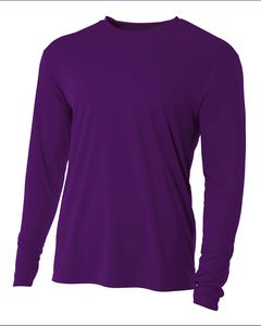 A4 NB3165 - Youth Long Sleeve Cooling Performance Crew Shirt Purple