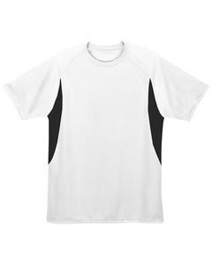 A4 NB3181 - Youth Cooling Performance Color Blocked Shorts Sleeve Crew Shirt White/Black