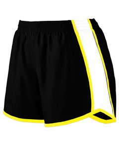 Augusta 1265 - Ladies Jr. Fit Pulse Team Short Blk/Wht/Pow Yellow